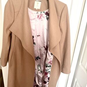 Ted Baker Tan Coat with Floral Lining